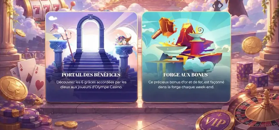 Types de bonus Olympe Casino