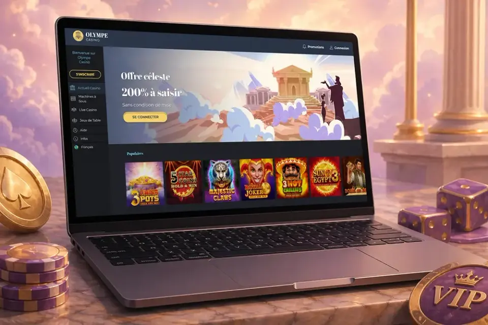 Olympe Casino sur ordinateur